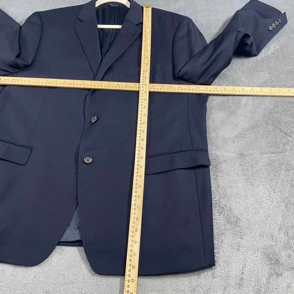 Lauren Ralph Lauren Sport Coat Blazer‎ Jacket Mens 48R Navy Wool Blend Slim Fit